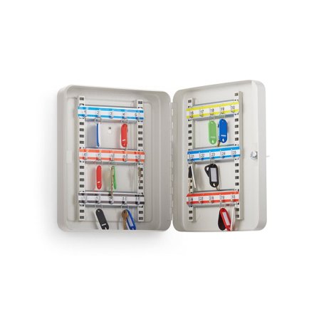 Schlüsselschrank BIRKETTmit 30 Haken, 300 x 240 x 80 mm,grau