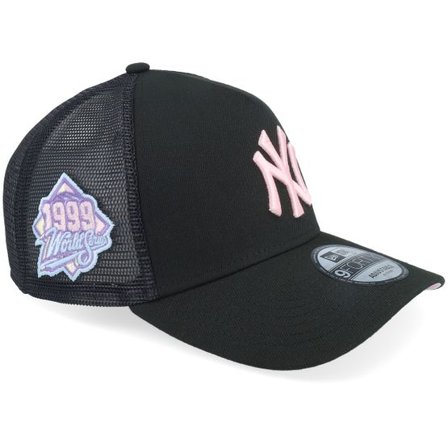 New Era - MLB Svart adjustable Keps - Hatstore Exclusive x New York Yankees Black & Pink 9FORTY 40 Anniversary Black/Pink A-frame Trucker @ Hatstore