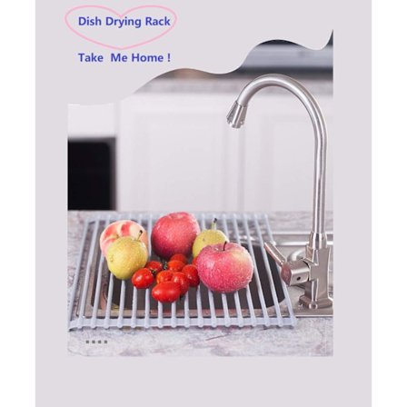 Disktorkställ, Multifunktionsfällbart diskställ för dränering av mattrån Rack-typ av rostfritt stål