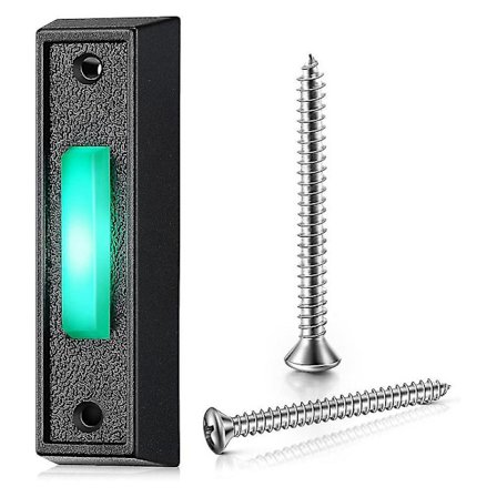 1 stk kablet dørklokkeknapp med LED-lys, erstatning for dørklokkeknapp, døråpnerbryter db