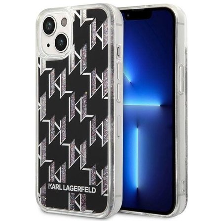 Karl Lagerfeld KLHCP14SLMNMK iPhone 14 6.1" hardcase sort/sort Liquid Glitter Monogram