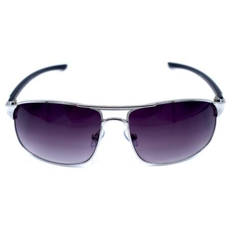 Sølvfargede metallsolbriller - Lilla linse Silver