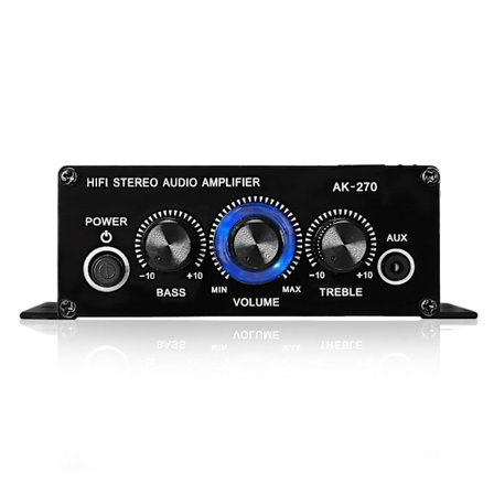 AK270 Pieni Mini 2-kanavainen stereo 12V tehovahvistin Audiovahvistin