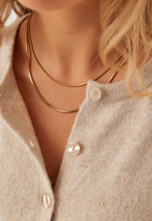 BY JOLIMA Karen Double Chain Necklace GO Gold Klær