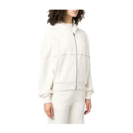 Calvin Klein Logo Zip Sweatshirt , Beige , Dames , Maat: S