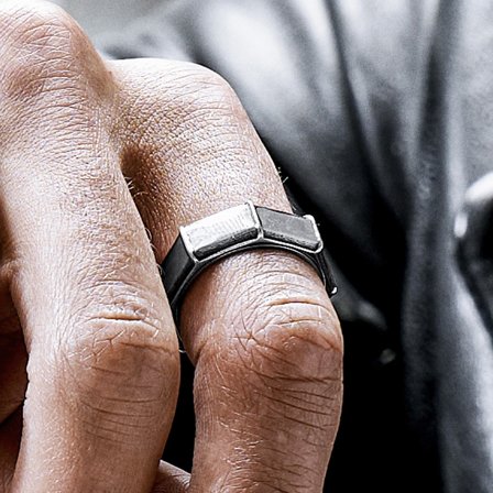 Bague en acier Pearce Torque pour hommes - Bagues en acier