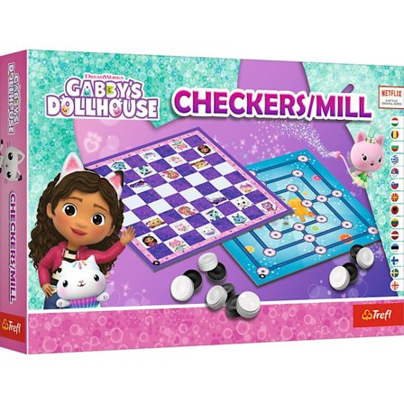 Checkers & Mill Brädspel för Gabby's Dollhouse Playtime