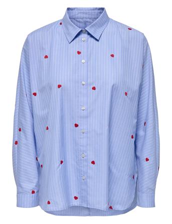 Onlnew Lina Grace Ls Stripe Emb Shirt ONLY Blue