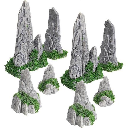 Simulerad stenpartidekor för 8 st Micro Landscape Bonsai Stenparti Dekoration[D]