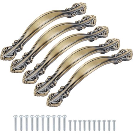 Vintage Skåpsknoppar Antik Båg Handtag Möbel Dörrhandtag Grön Brons 5-pack