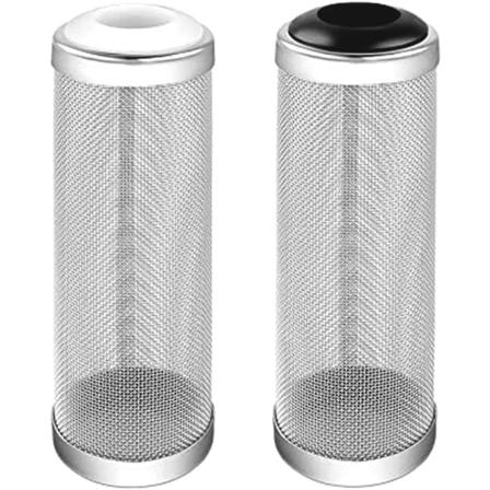16mm filterbeskyttelsesnett i rustfritt stål, 2 stk. - Beskyttelsesnett for filter, sikker trafikbeskyttelse for fisk og reker (svart og hvitt)