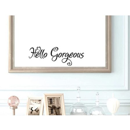 2 st Hello Gorgeous dekal klistermärke badrum spegel väggkonst motiv