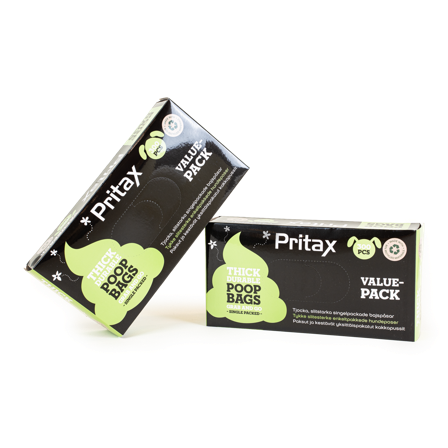Pritax - Bæsjeposer Value Pack Thick 300stk, 34x23cm, Svart - Hund - ZOO.no