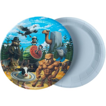 Italiensk Brainrot Festdekoration Tung Tung Tung Sahur Plysch engångsservis Bordsduk Tallrikar Kopp Baby Shower Tillbehör Leksak