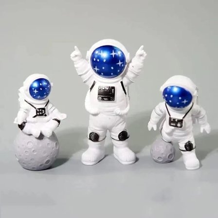 Heytea 3 stk. Astronaut Figurer Kagepynt Ydre Rum Kagedekoration Rummand Model Display Miniature Astronaut Legetøjssæt (stjerne)