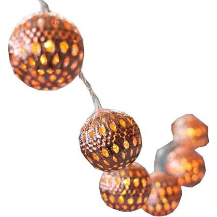 Rosengull Marokkanske kuler Juledekorasjoner Lyslenker 20led 3m [energiklasse A+]