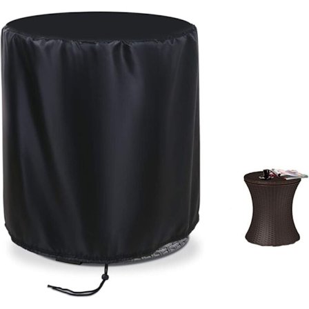 Vanntett trekk for lite rundt bord, utebord, vanntett isbøtte trekk, svart (52 x 58 cm)