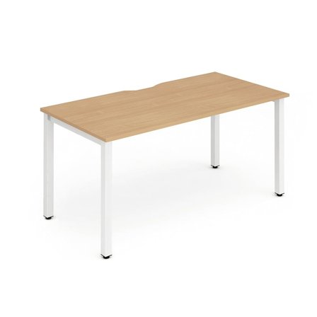 Bench desk EVOLVE, 1 person, 1200x800 mm, beech-white