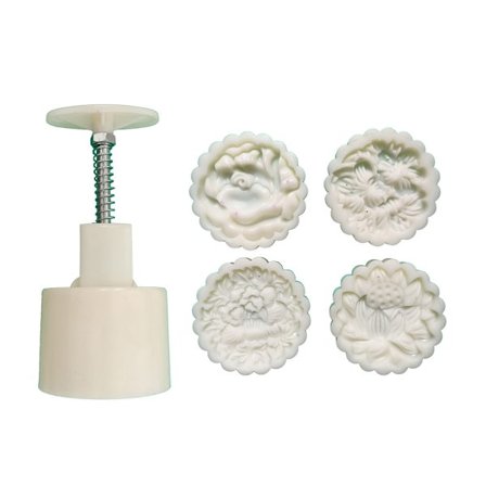 Muovinen Mooncake Mold 100g Kukkaleima Keksileikkuri Mould Tee itse Fondant-leivontatyökalu Mid-Autumn Festival