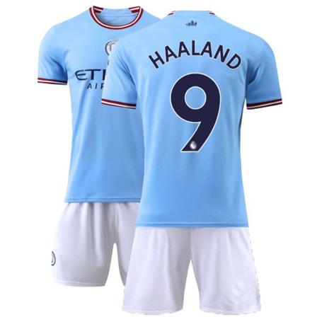 22 Manchester City No 9 Fotbollströja För Barn Träningströja White And Blue 24(135-145)cm