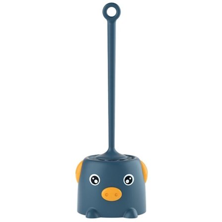 Suloinen sarjakuvasian wc-harja pehmeä karva kotitalous luova sarjakuva wc-puhdistusharja työkalut pidikkeellä-sininen