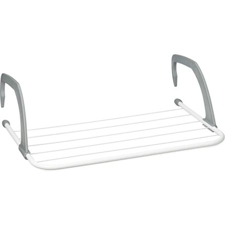 Pyykinkuivausteline - Ripustettava teline pattereille ja parvekkeelle, pieni koko, 3 m suuri kuivauskapasiteetti, valkoinen, 50 cm pituus, ta