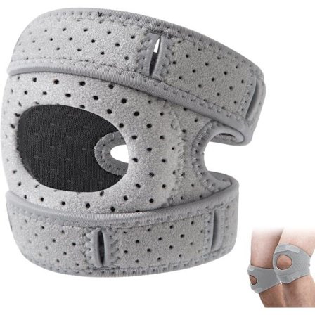 ING Polvituki, Urheilupolvituki, Säädettävä paine, Lievittää polvikipua, Säädettävä joustavuus ja mukavuus polvinauha, Unisex, Harmaa, L