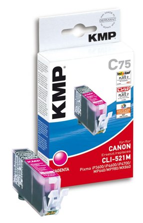 KMP C75 - magenta - kompatibel - blekkpatron (alternativ for: Canon 2935B001, Canon CLI-521M)