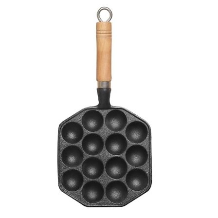 Takoyaki-panne med 14 huller, blekksprutpanne, familiekjøkken, 14 hulrom, bakeform, blekksprutballmaskin, grill