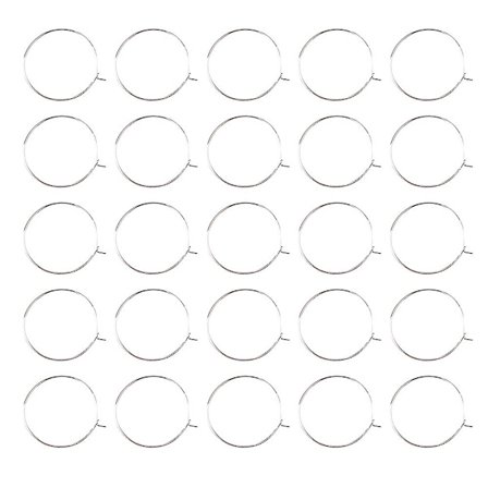 100 stk 30x25mm Sølvbelagte Glass Vin Charm Ringer Bulk Ørepynt Hoops DIY Smykke Tilbehør