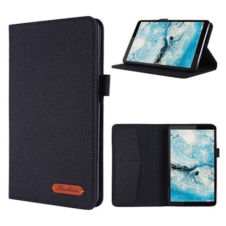 Lenovo Tab M7 kangas teema nahkakotelo - Musta