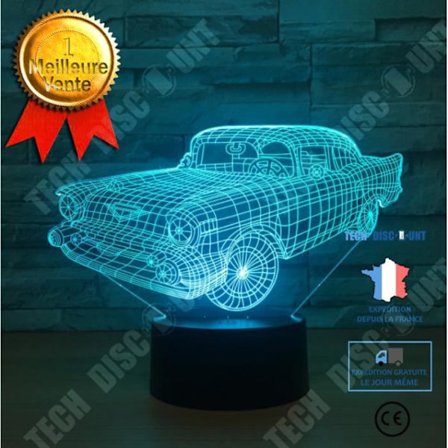 Bordslampa - TECH DISCOUNT - 3D LED Nattlampa - 7 Färger - 3D Illusionseffekt - Intelligent Beröring