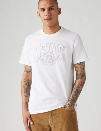 Levi's Graphic Crewneck Tee Tonal Ath - White - XXL