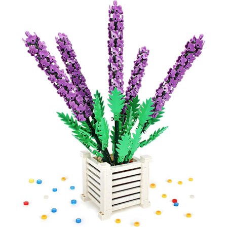 Lavendel Krukväxt Set, Botanisk Samling Byggsats för Barn 8+, Tonåringar och Vuxna, Heminredningstillbehör, Kompatibel med (1204 Bitar)