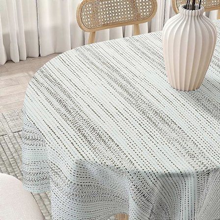 Oval Duk som er kompatibel med Ovalt Bord, Vanntette Duker som er kompatible med Spisestue Innendørs Utendørs Hjem Dekorativt Bordtrekk - Bra Wood 01