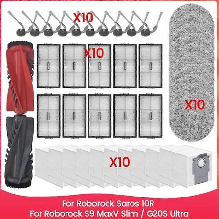 Saros 10R/ S9 MaxV Slim/G20S Ultra varaosat harja Hepa-suodatin moppiliina pölypussi varaosat