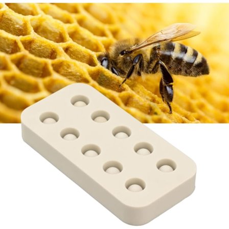 Dronningbie Ymptekopper Silikonform Birøkt Bivoks Dronningcellekopper 2 Rader Lagingsform 96 x 48 x 14 mm, DUBUNS