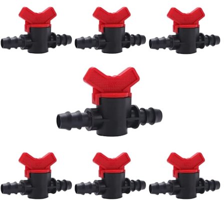 7 stk. vandingsslangeventil, vandingsslangeventil, PE-plast havehane, dobbelt hanbarbedhane, til havegræsplænevanding, til 16mm