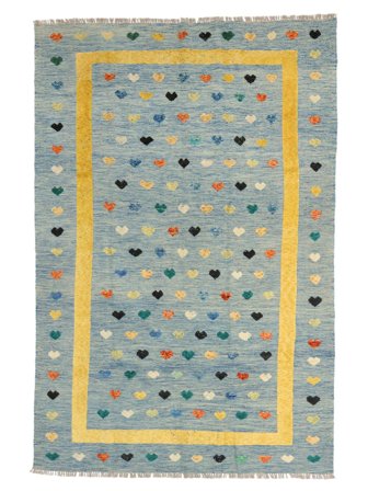 Hand Woven Kilim Nimbaft Rug 195X293 Wool Green/Grey