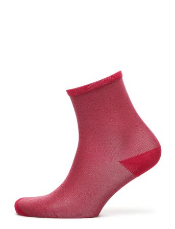 Dina Solid Lingerie Socks Regular Socks Rød Becksöndergaard