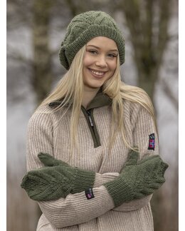 Mössa och vantar Mosedott