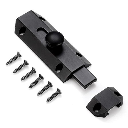 1 st tjock ren mässing skjutdörrsbult kraftig grind säkerhetslås spärr svart