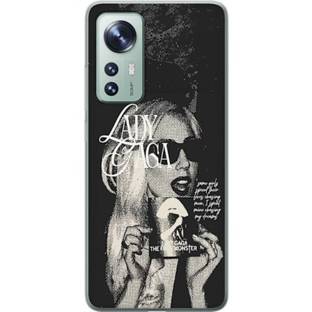 Kompatibel Mobilcover til Xiaomi 12 Lady Gaga sort-hvid retroplakat med solbriller og popkunst-æstetik
