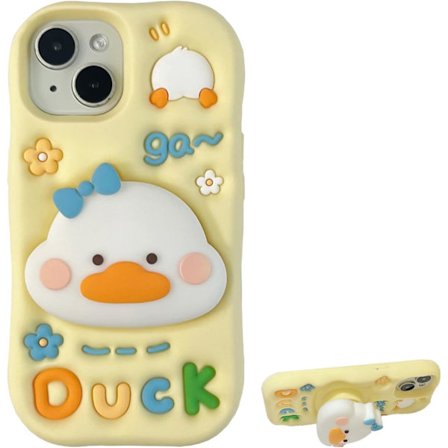 Telefoncovers Passer til iPhone 16 Pro Max, Sødt Tegneserie And Beslag Telefoncover 3D Sjovt Cover til Kvinder Piger Blød Silikone Stødsikkert Cover 