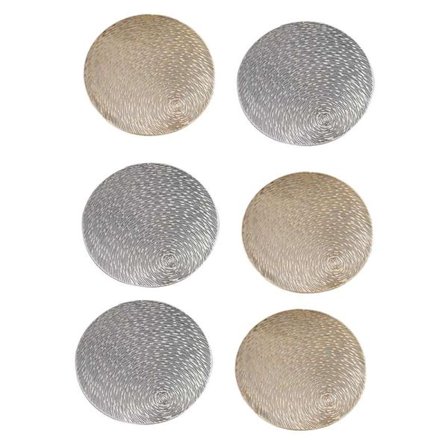 6 st Serie Cut-Out PVC Bordstabletter Runda Halkskydd Matbord Mat Dekorationsmattor på , eller + Silver