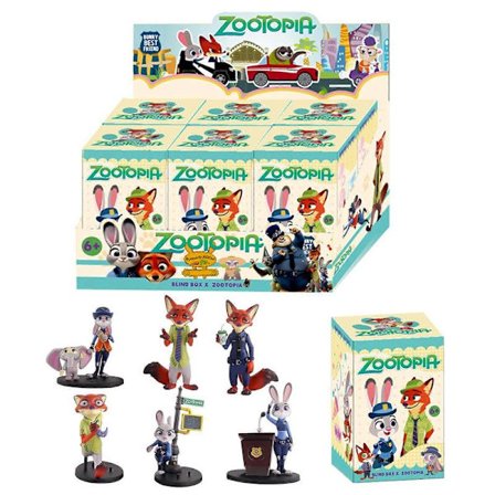 6-osainen Zootropolis-hahmosetti lahjapakkauksessa, keräiltävä Judy Nick -hahmomallinukke lelu joulusukkaan, syntymäpäivälahja lapsille