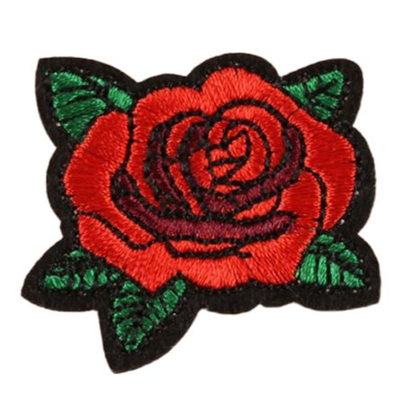 Rose Patch 1,6x1,5in Lyse Farver Nem at Bruge Holdbar Multifunktionel Jakke Patch til Tøj Taske Sko
