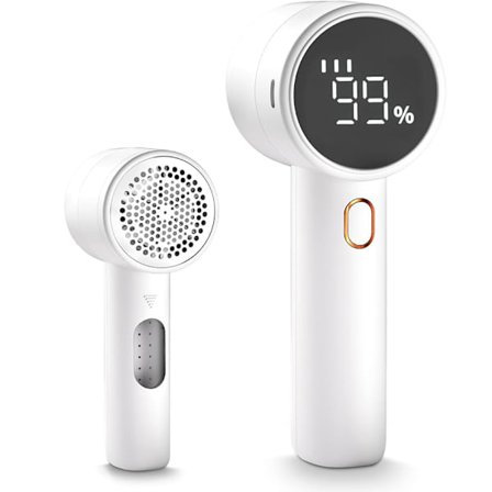 fnugfjerner, med 3 hastighedsindstillinger og et 6-bladshoved (Hvid)