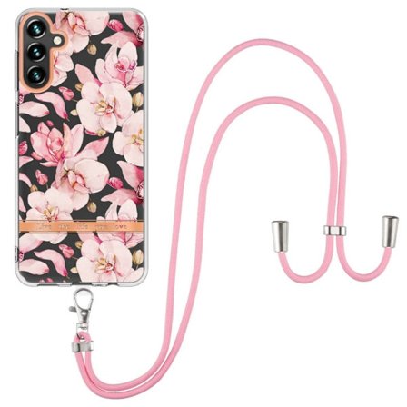 Slim og Holdbart Blødtcover med Snor til Samsung Galaxy A34 5G - Hc005 Pink Gardenia