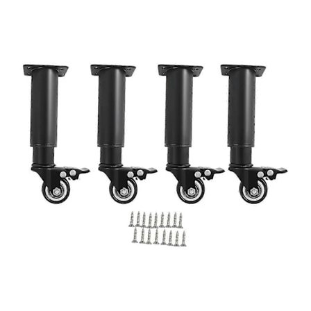 4x Møbelben Højdejusterbare med Drejelige Hjul Møbelben med Bremsehjul Bordben Sofaben Edition 0703